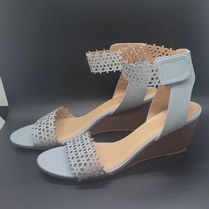 XOXO Sky Blue Wedge Sandals